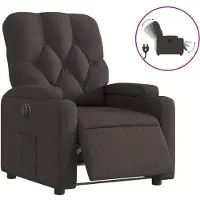 Syfax Fauteuil inclinable électrique Marron foncé Tissu