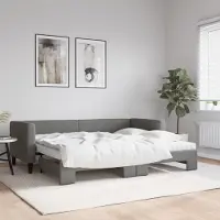 Prolenta Maison Exclusive - Canapé-lit convertible avec matelas gris foncé 80 x 200 cm en tissu