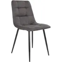 Ebuy24 Midde Chaise de salle à manger en gris foncé avec pieds noirs.