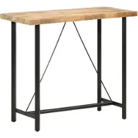 Syfax Table de bar 120x58x107 cm Bois de manguier brut