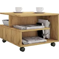 VCM Table basse en bois | Canapé avec rouleaux | Table de salon roulable | Dimensions H. 40 x W. 50 x D. 50 cm| Table basse Stango S