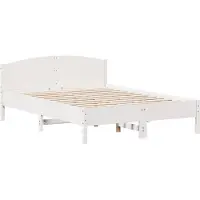 Syfax Cadre de lit sans matelas blanc 140x200 cm bois de pin massif