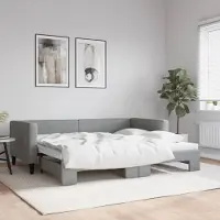 Prolenta Maison Exclusive - Canapé-lit convertible gris clair 90 x 200 cm, tissu