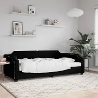 Prolenta Lit de jour exclusif - Noir - 90x190 cm - Revêtement en tissu