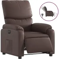 Syfax Fauteuil inclinable électrique Marron Similicuir