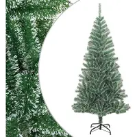 Syfax Sapin de Noël artificiel avec neige floquée vert 210 cm