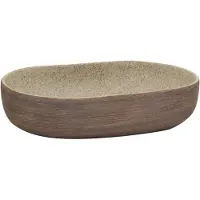 Syfax Vasque à poser sable et marron ovale 59x40x14 cm céramique