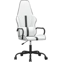 Syfax Chaise de jeu de massage Noir et blanc Similicuir