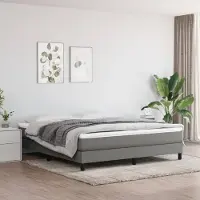 Prolenta Maison Exclusive - Sommier à lattes de lit avec matelas Gris foncé 180x200cm Tissu
