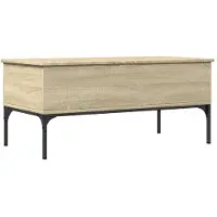 Syfax Table basse chêne sonoma 100x50x45cm bois d'ingénierie et métal
