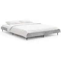 Syfax Cadre de lit sans matelas gris béton 140x190 cm