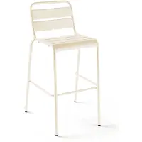 Oviala Chaise haute de jardin en métal ivoire - Palavas