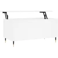 Syfax Table basse Blanc 90x44,5x45 cm Bois d'ingénierie