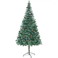 The Living Store Sapin de Noël artificiel avec pommes de pin 210 cm