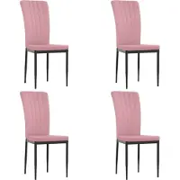 Syfax Chaises à manger lot de 4 Rose Velours