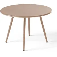 Oviala Table basse de jardin ronde en métal taupe 40 cm - Palavas