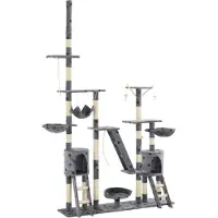 Syfax Arbre à chat et griffoirs 230-250 cm Empreintes de pattes Gris