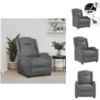 vidaXL Fauteuil de massage électrique anthracite similicuir - Fauteuil de massage