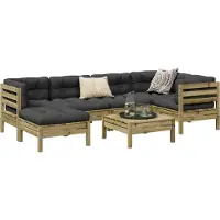 Prolenta Maison Exclusive - Ensemble de salon de jardin 7 pièces avec coussins, en bois de pin imprégné