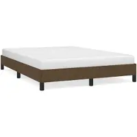 Syfax Cadre de lit sans matelas marron foncé 140x200 cm tissu