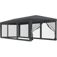vidaXL Tente de réception avec 8 parois latérales en maille Anthracite 3x9 m HDPE
