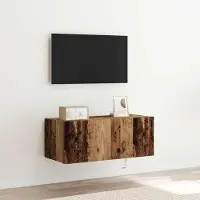 Prolenta Meuble TV mural exclusif - Dimensions : 80 x 35 x 31 cm - Fabriqué en bois massif recyclé