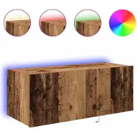Syfax Meuble TV mural Bois ancien 80 x 35 x 31 cm Bois d'ingénierie