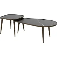 Vicco Set de tables basses Manitoba Noir 105x64.5cm 2 pièces, Model 49373
