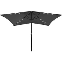Prolenta Maison Exclusive - Parasol avec LED et mât en acier anthracite 2 x 3 m