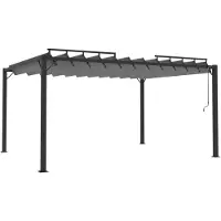 Syfax Tonnelle avec toit à persienne 3x4 m Anthracite Tissu aluminium