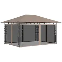 Syfax Belvédère avec moustiquaire 4x3x2,73 m Taupe 180 g/m²