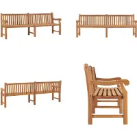 vidaXL Banc de jardin 228 cm bois massif teck - Banc de jardin - Banc de terrasse - Banc de terrasse