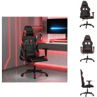 vidaXL Chaise de jeu avec fonction de massage noir et bordeaux similicuir - chaise de jeu