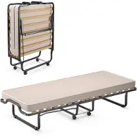 Coast Lit d'appoint pliant italien avec matelas – 200 x 90 x 41 cm – Beige