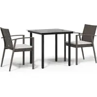 vidaXL Ensemble de jardin 3 pièces avec coussins Poly rotin et acier