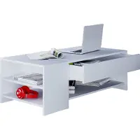 VCM Table basse en bois simple | Dimensions env. H. 35 x W. 100 x D. 50 cm | Table salon avec tiroir - Tindus