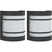 vidaXL Lampes murales d'extérieur 2 pcs. noir acier inoxydable