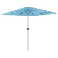 Syfax Parasol de jardin avec mât en acier bleu 248x248x248 cm