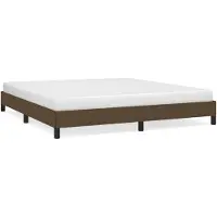 Syfax Cadre de lit sans matelas marron foncé 180x200 cm tissu