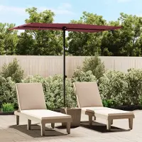 Prolenta Maison Exclusive - Parasol avec mât en aluminium, dimensions 2x1,5 mètres, couleur bordeaux