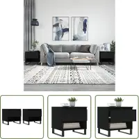 The Living Store Tables basses 2 pcs. noir 50x46x50 cm bois composite
