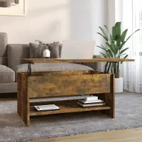 Prolenta Maison Exclusive - Table basse en chêne fumé 80x50x40 cm Matériau dérivé du bois