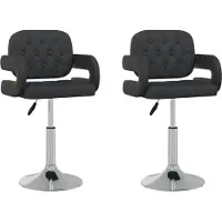 Syfax Chaises à manger pivotantes lot de 2 noir similicuir