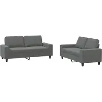 vidaXL Ensemble de canapés 2 pièces gris foncé Tissu