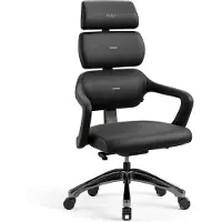 Diablo V-Modular Chaise de bureau Chaise de direction ergonomique Appuie-tête amovible Similicuir, noir