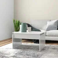 Prolenta Maison Exclusive - Table basse blanc brillant 68x50x38 cm Matériau dérivé du bois