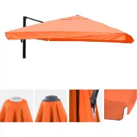 Mendler Housse de remplacement pour parasol de jardin de luxe HWC-A96 avec rabat, housse de parasol, 3x4m (Ø5m), polyester, couleur terre cuite