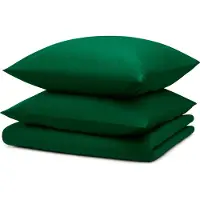 Blumtal linge de lit 200x200cm + 2x taies d'oreiller 65x65cm - Microfibre Bed Sheets 200x200cm - Set de 3 draps de lit vert foncé