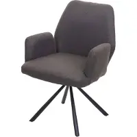 Mendler Chaise de salle à manger HWC-H71, tissu/textile acier gris-marron