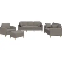 Syfax Ensemble de canapés 4 pcs avec coussins taupe tissu